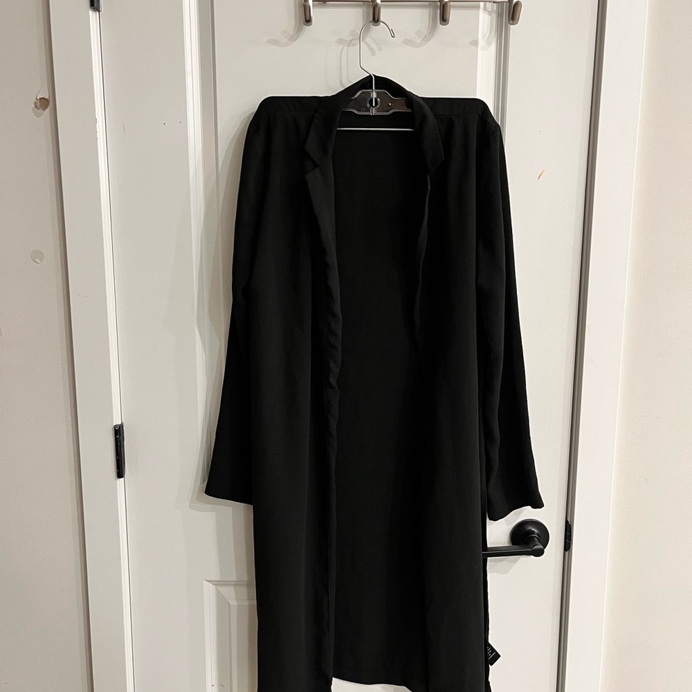 Black Long Sleeve Duster Cardigan